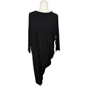 DUCCI Asymmetrical Midi Dress Womens S Black Minimalist Lagen Travel Avant Garde